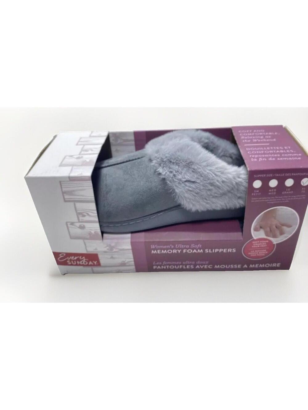 Memory Foam Slippers - XL Women's Grey, Brand New, Ultimate Comfort & Support!